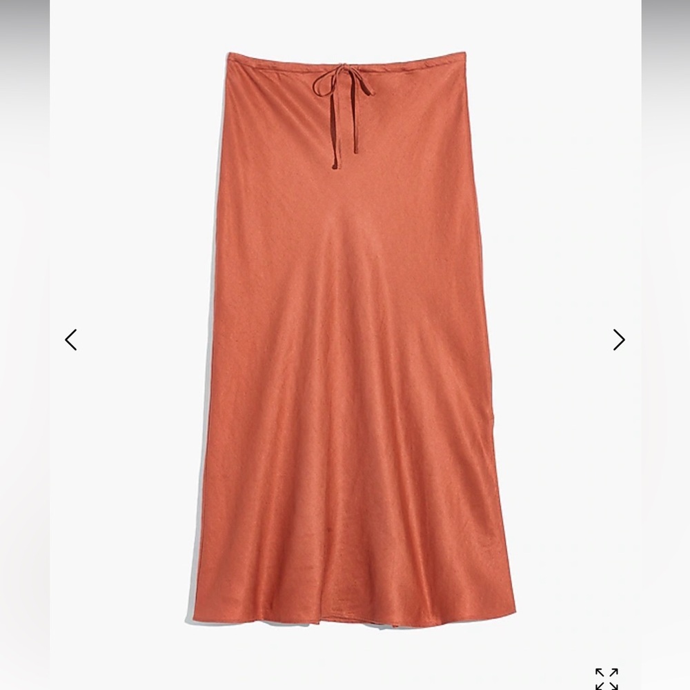 Madewell Linen-Blend Drawstring Midi Slip Skirt